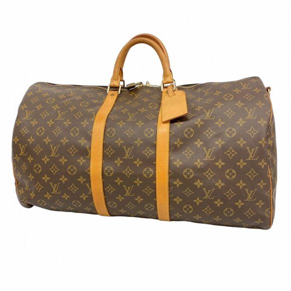 LOUIS VUITTON Brown Monogram Keepall Bandouliere 55 Boston Bag - Picture 1 of 13